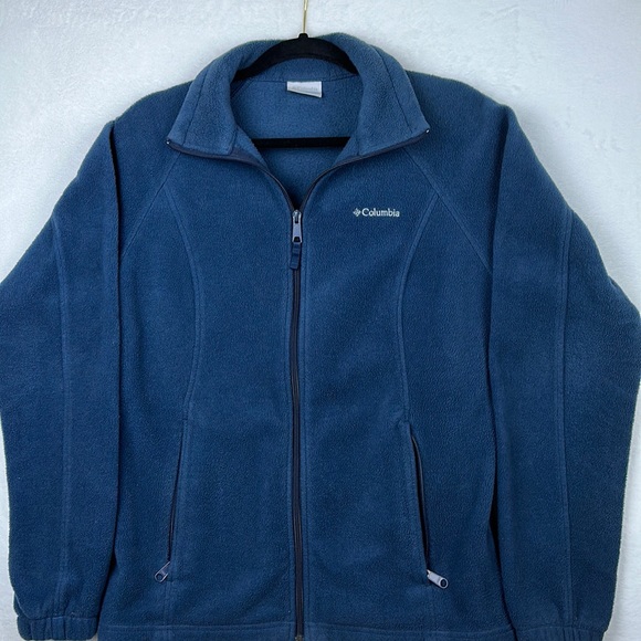 Columbia Men’s Zippered Fleece Jacket Navy Size Large - Picture 1 of 9